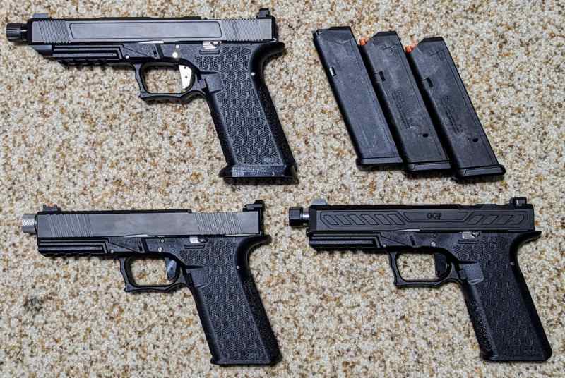 3 Different Full Size GGP Glock 17 &amp; 34 w/ Extras!