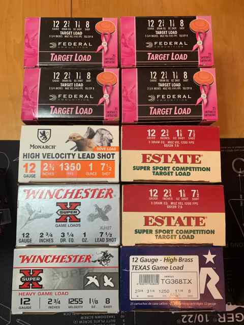 12 Gauge Shotshells, 10 Boxes 250 rounds