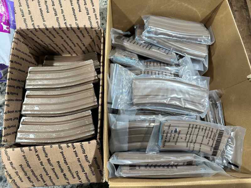 Tan AR15 5.56/.223 new and used Magazines 