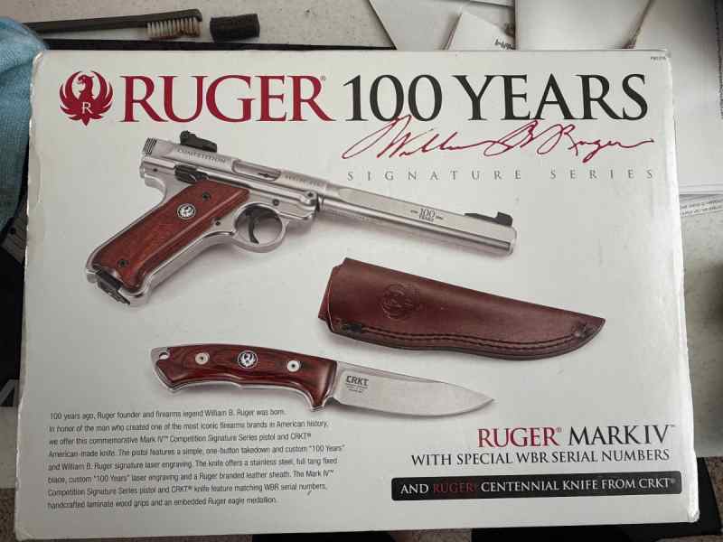 NIB Ruger Mark IV - 100 YR Bill Ruger Signature