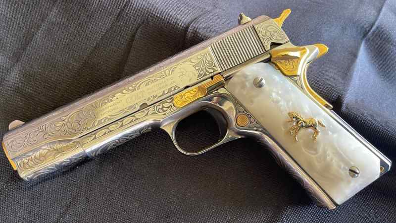 Colt 1911 Fully Engraved w/ 24k Gold Accents