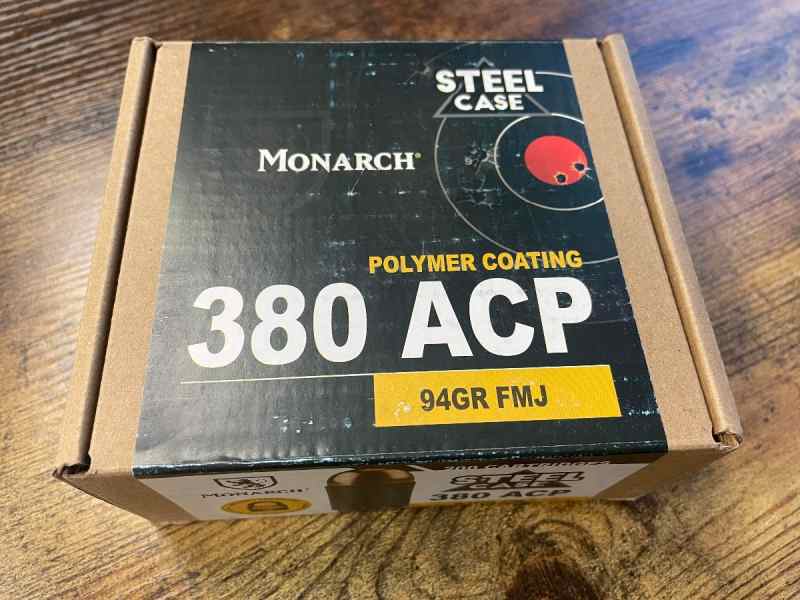 380 Ammo Monarch STEEL 94gr 200 rds $75 each