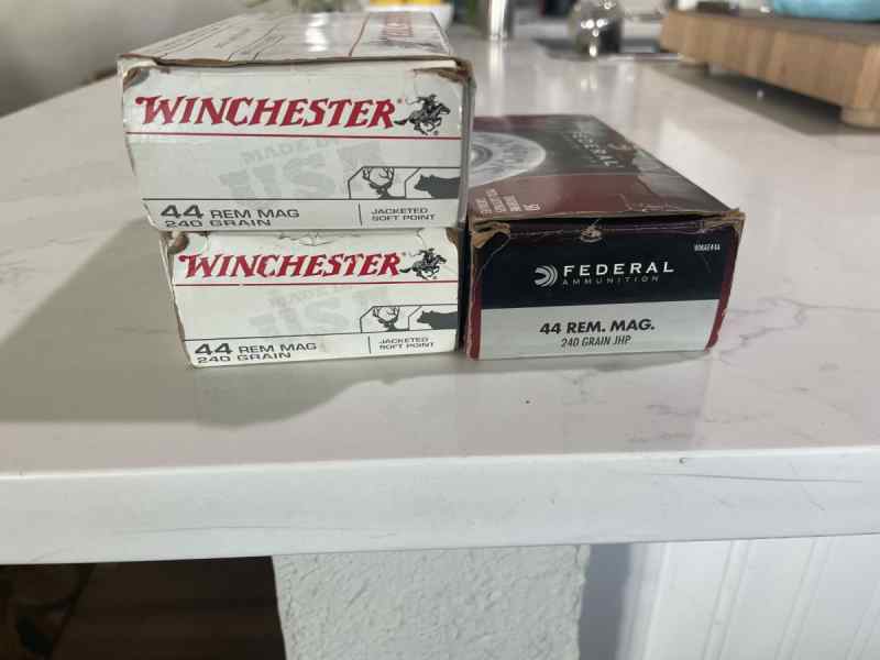 44 Rem mag Winchester/Federal self defense ammo 