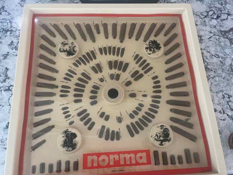 Norma bullet and case display vintage 