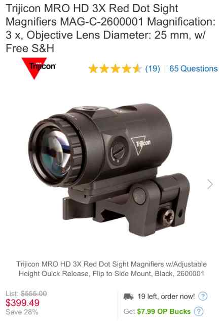 WTS- Trijicon 3X Magnifier QD