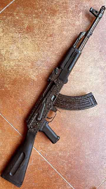 Engraved AK Rifle