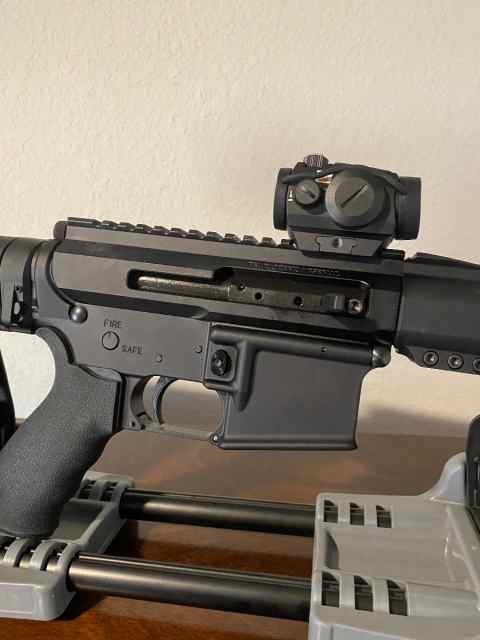 Side charge 556 pistol with folding stock