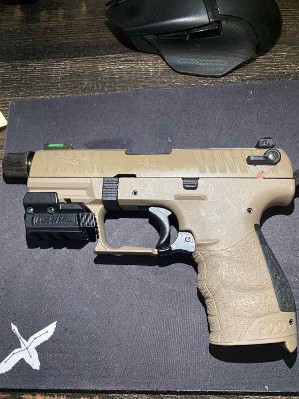 Walther Arms P22 Q threaded 22LR FDE 3.42”