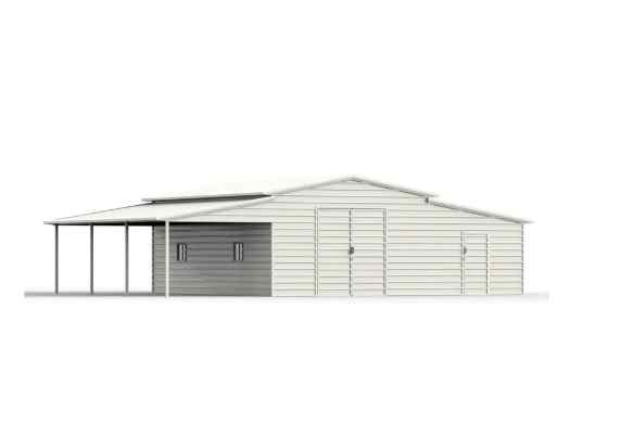 42x30ft metal storage shed w/lean-to